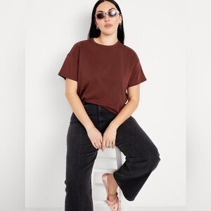 Old Navy Vintage Tee Small Rust Red Brown Orange Small 100% Cotton Oversized